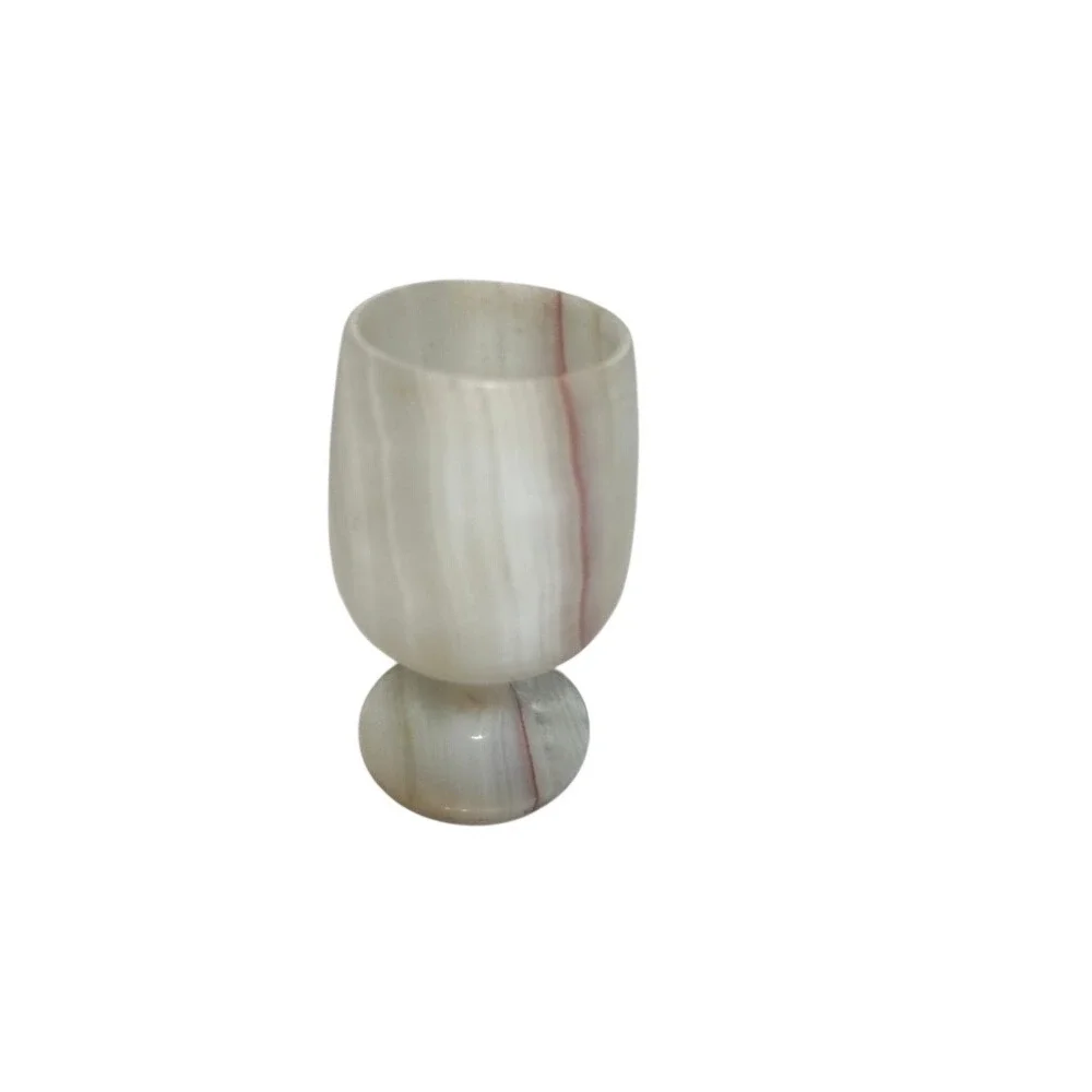 Vintage carved banded‎ onyx Goblet .